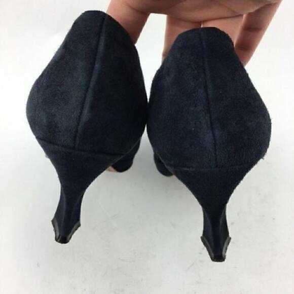 Vtg Tiziano Ross Heels Sz 8.5 Suede Made In Italy - Picture 7 of 9